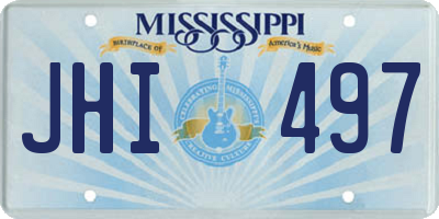 MS license plate JHI497