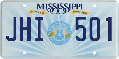 MS license plate JHI501