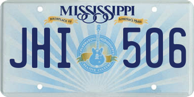 MS license plate JHI506