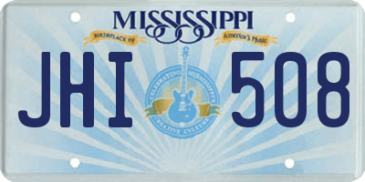 MS license plate JHI508