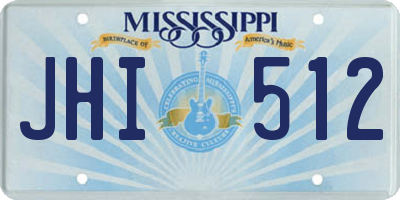 MS license plate JHI512
