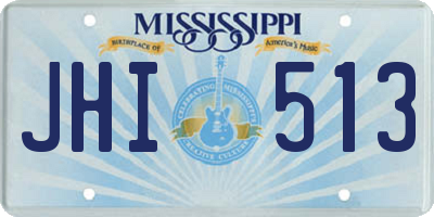 MS license plate JHI513
