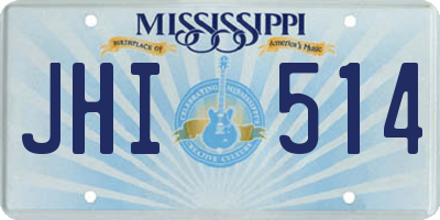 MS license plate JHI514