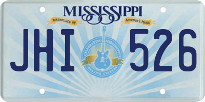 MS license plate JHI526