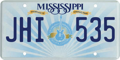 MS license plate JHI535
