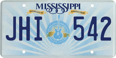 MS license plate JHI542