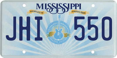 MS license plate JHI550