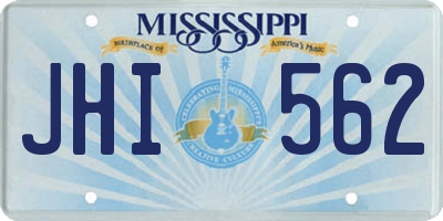 MS license plate JHI562