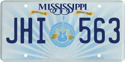 MS license plate JHI563