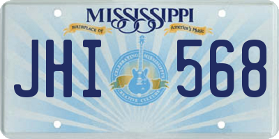 MS license plate JHI568