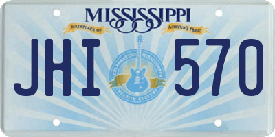 MS license plate JHI570