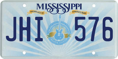MS license plate JHI576