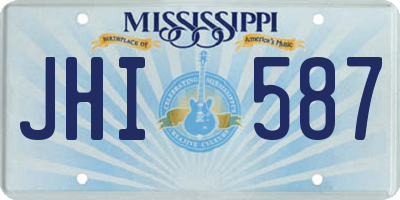 MS license plate JHI587
