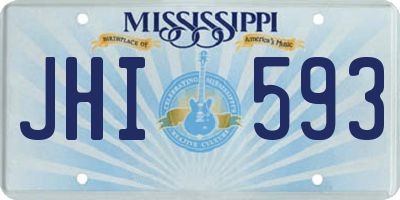 MS license plate JHI593