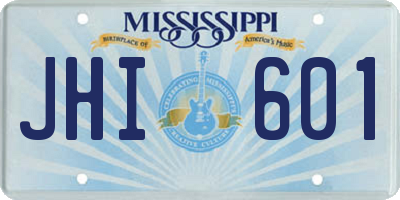 MS license plate JHI601