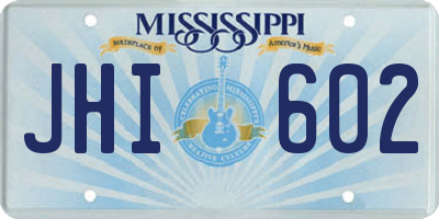 MS license plate JHI602