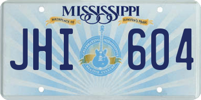 MS license plate JHI604