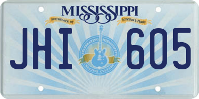 MS license plate JHI605
