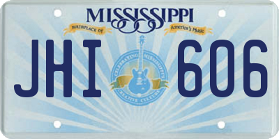 MS license plate JHI606