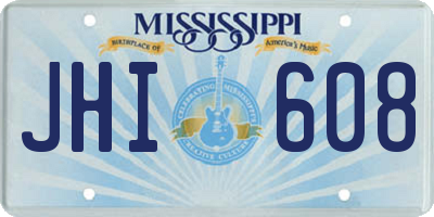 MS license plate JHI608