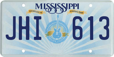 MS license plate JHI613
