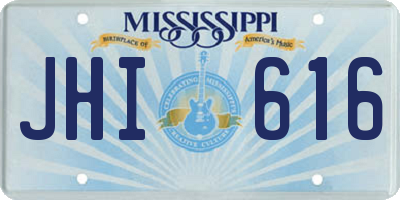 MS license plate JHI616