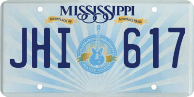 MS license plate JHI617