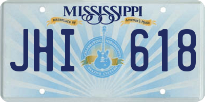 MS license plate JHI618
