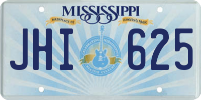 MS license plate JHI625