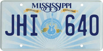 MS license plate JHI640