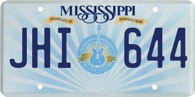 MS license plate JHI644