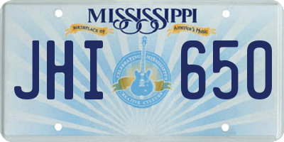 MS license plate JHI650