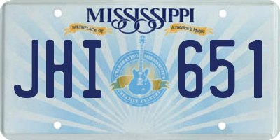 MS license plate JHI651