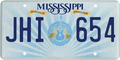 MS license plate JHI654