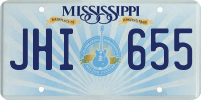MS license plate JHI655
