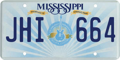 MS license plate JHI664