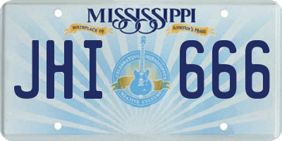 MS license plate JHI666