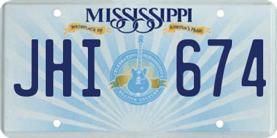 MS license plate JHI674