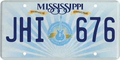 MS license plate JHI676