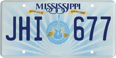 MS license plate JHI677