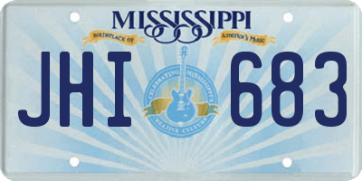 MS license plate JHI683