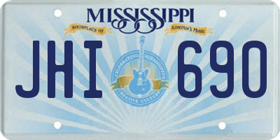 MS license plate JHI690