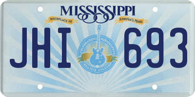 MS license plate JHI693