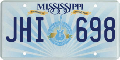 MS license plate JHI698