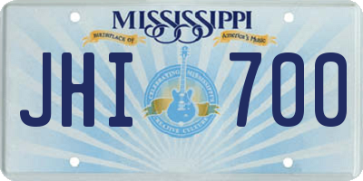MS license plate JHI700