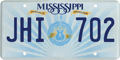 MS license plate JHI702