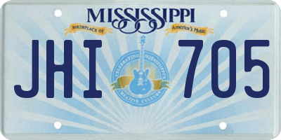 MS license plate JHI705