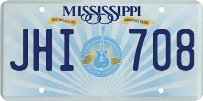MS license plate JHI708