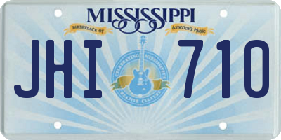 MS license plate JHI710