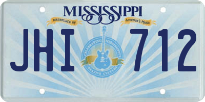 MS license plate JHI712